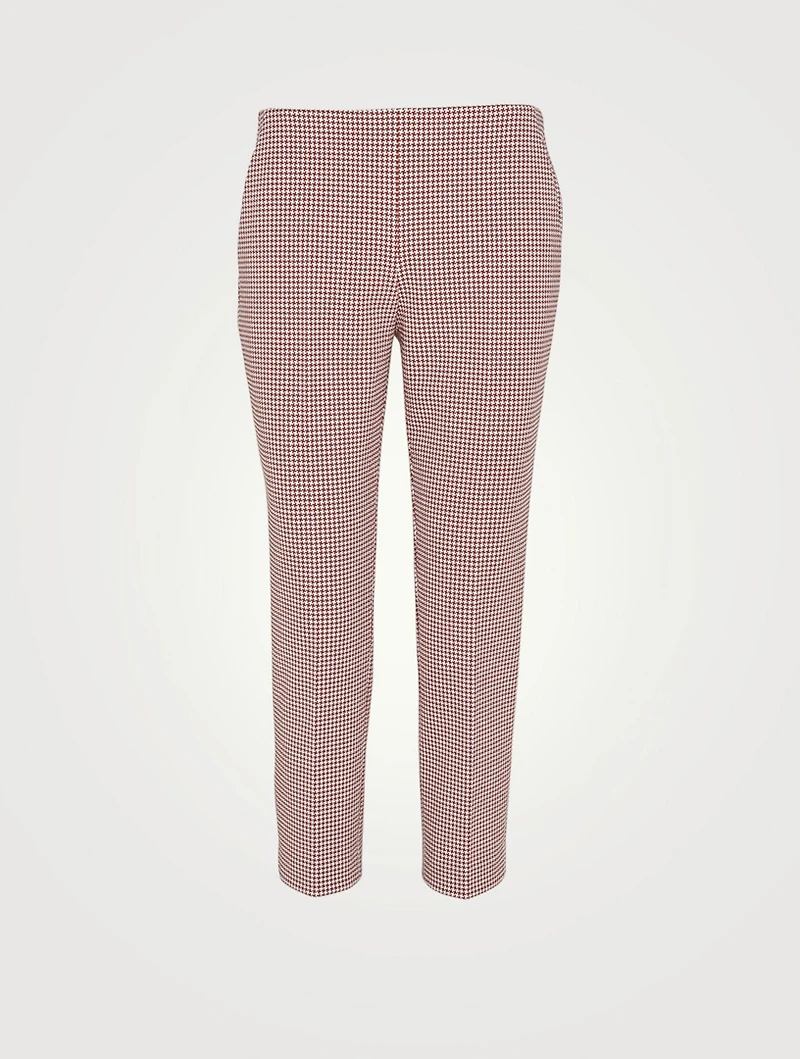 Treeca Cotton Stretch Pants Houndstooth Print