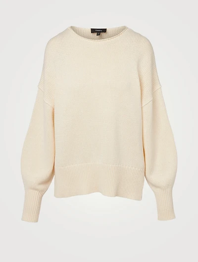 Cotton Chainette Chunky Slit Sweater