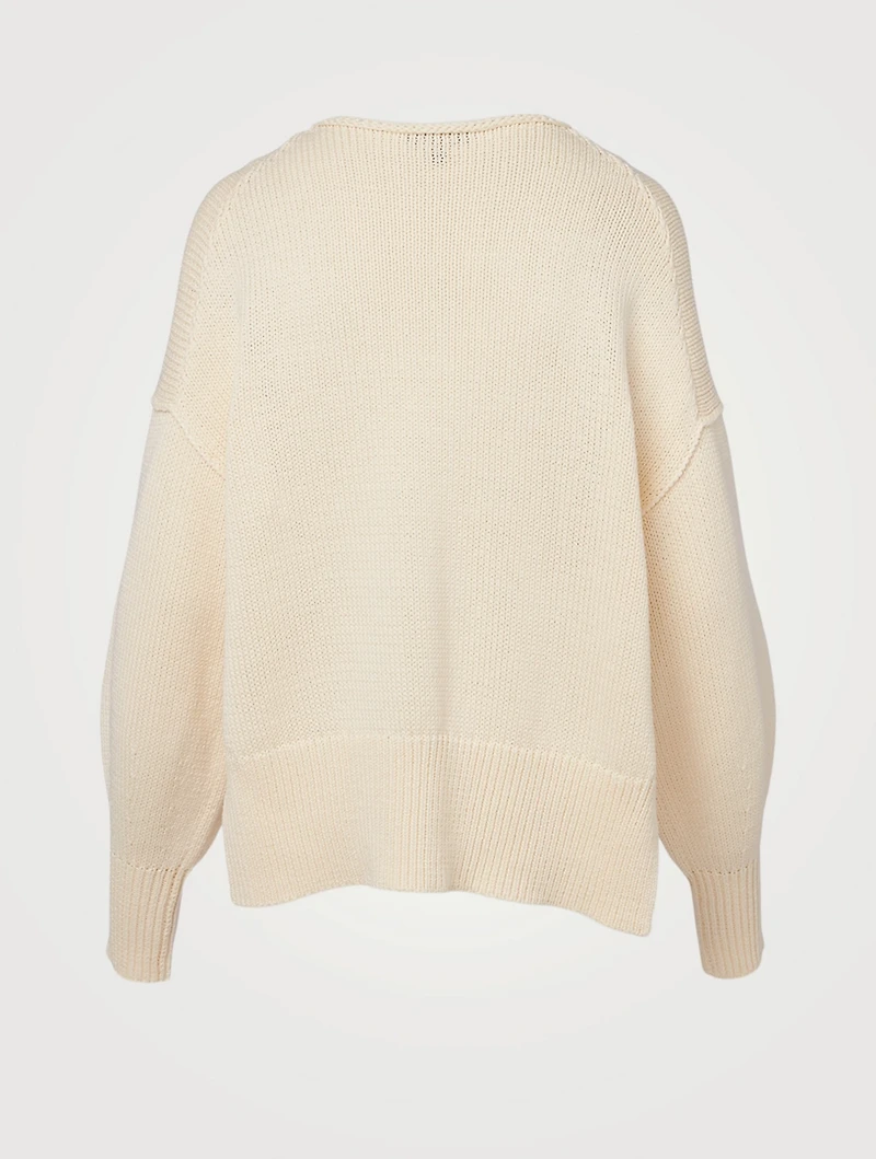 Cotton Chainette Chunky Slit Sweater