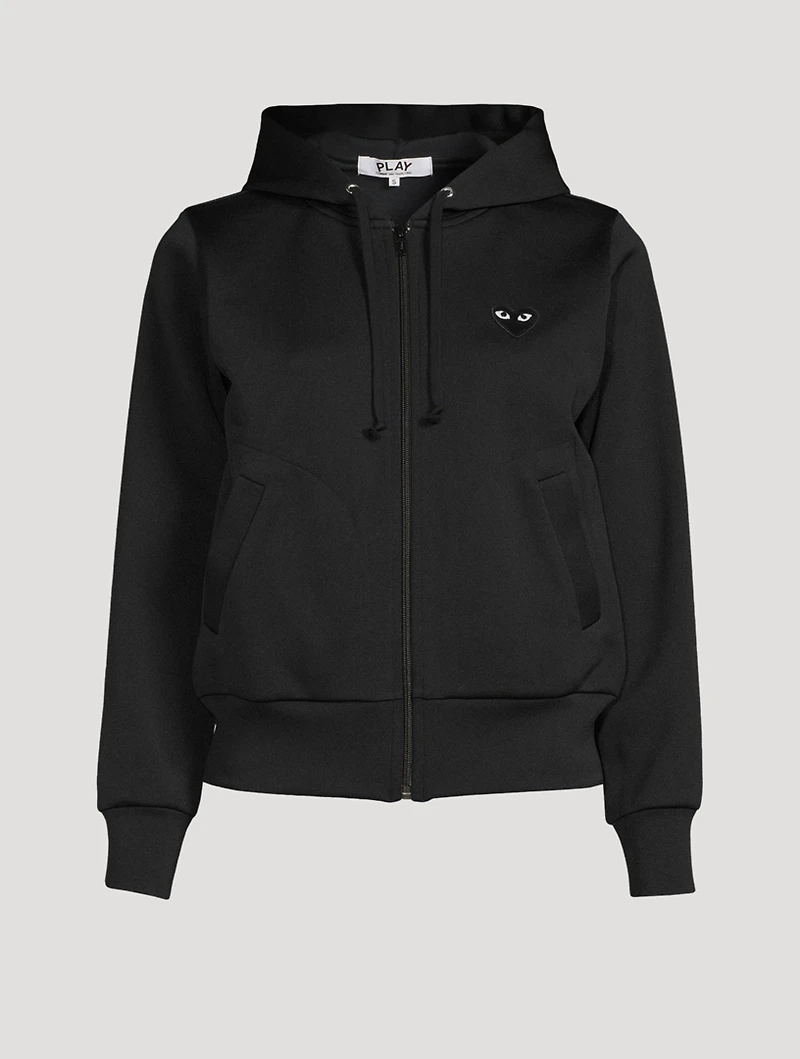Zip Hoodie With Embroidered Heart