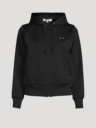 Zip Hoodie With Embroidered Heart