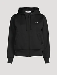 Zip Hoodie With Embroidered Heart