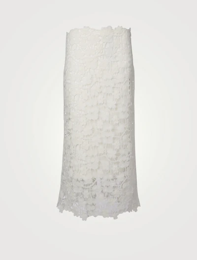 Floral Lace Embroidered Midi Skirt