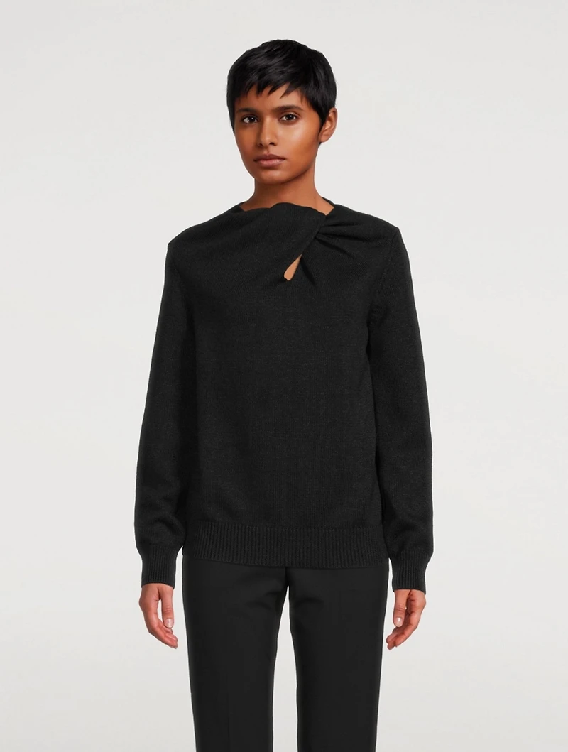 Cotton-Blend Twist Sweater