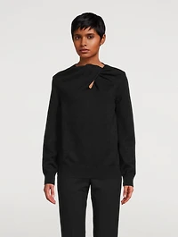 Cotton-Blend Twist Sweater