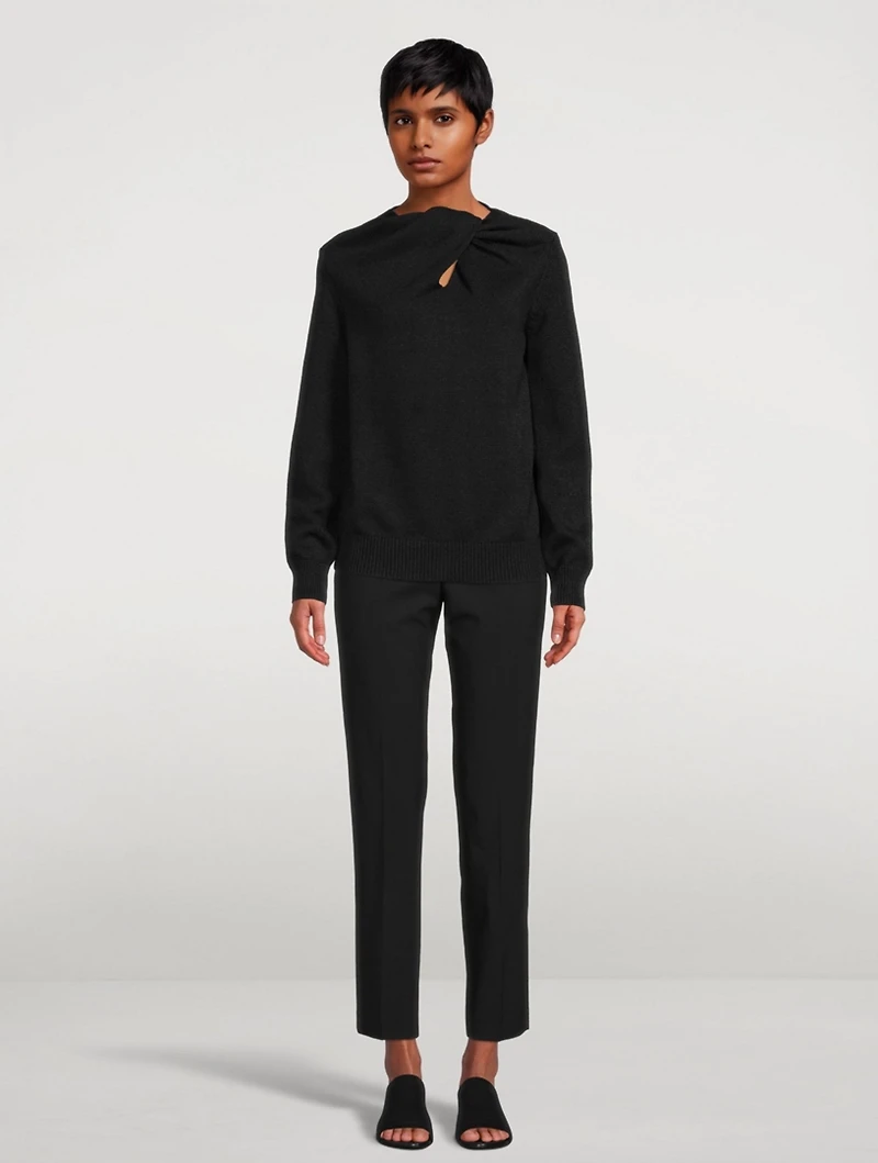 Cotton-Blend Twist Sweater