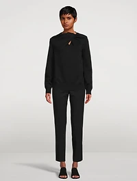 Cotton-Blend Twist Sweater