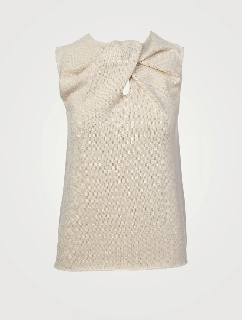 Draped Knot Sleeveless Top
