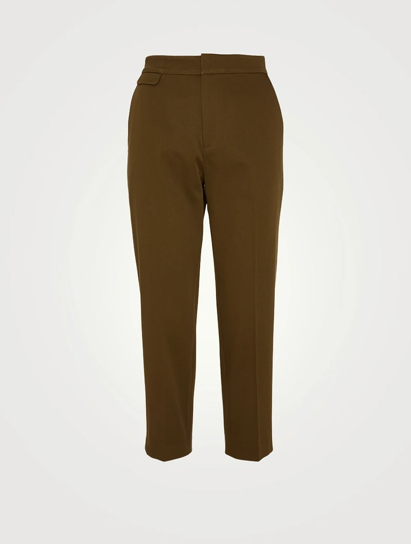 Noemi Straight-Leg Pants With Piping