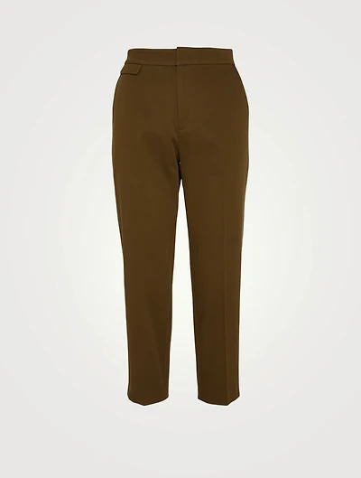 Noemi Straight-Leg Pants With Piping