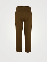Noemi Straight-Leg Pants With Piping