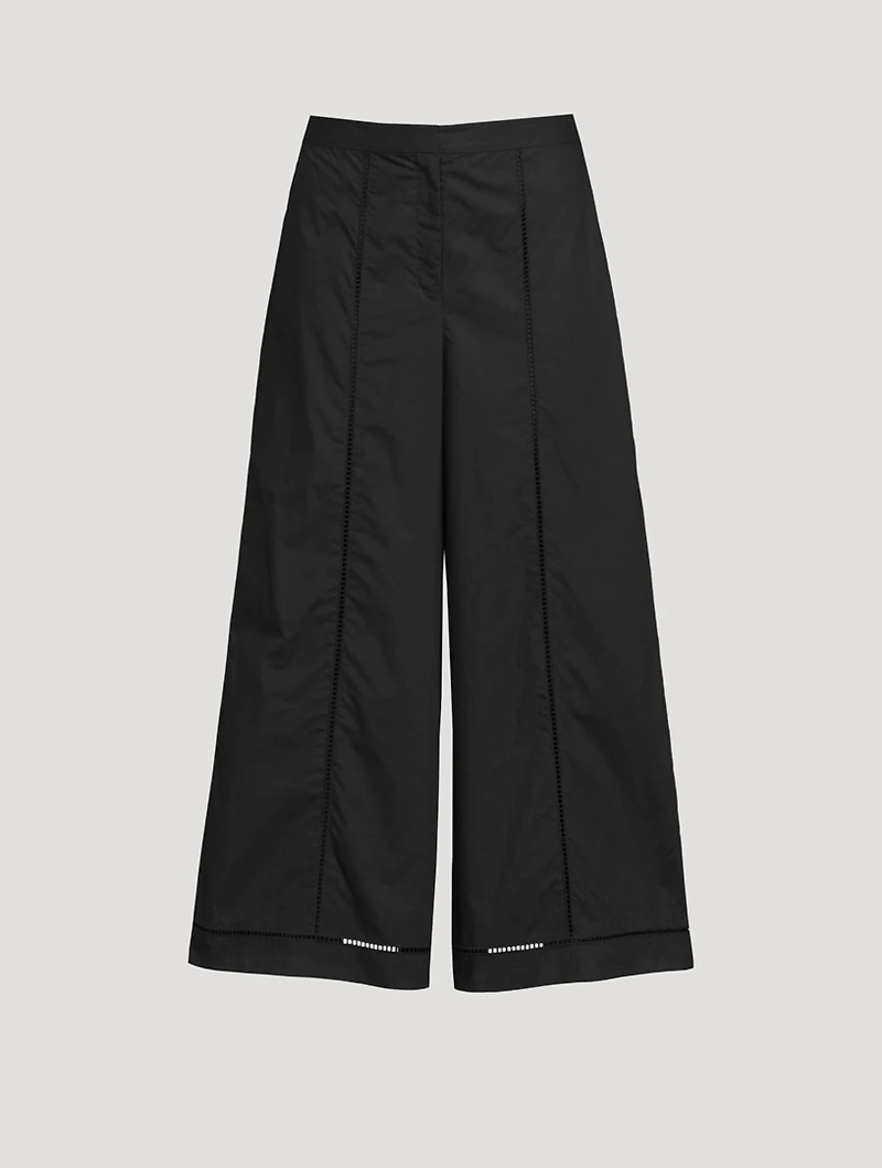 Cotton Eyelet Culotte Pants