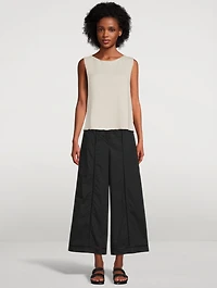 Cotton Eyelet Culotte Pants