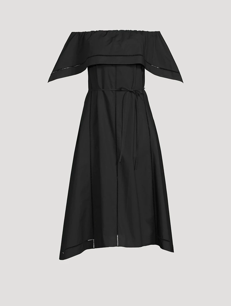 Cotton Eyelet Off-The-Shoulder Midi Dress