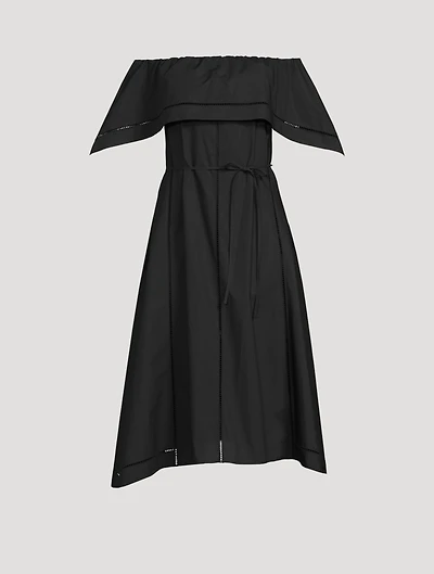 Cotton Eyelet Off-The-Shoulder Midi Dress