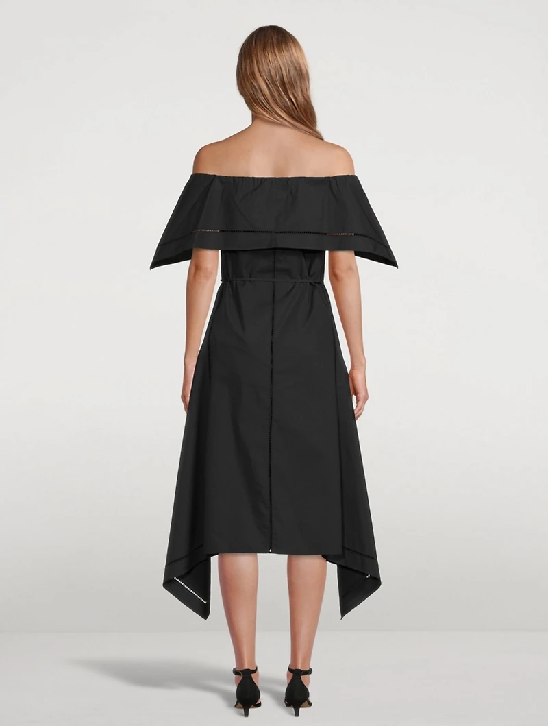 Cotton Eyelet Off-The-Shoulder Midi Dress