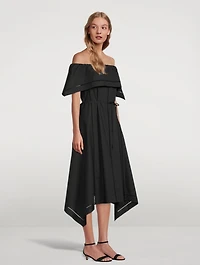 Cotton Eyelet Off-The-Shoulder Midi Dress