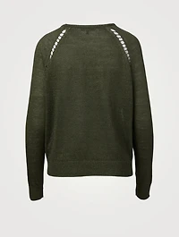 Linen-Blend Pointelle Sweater