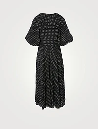 Ellie V-Neck Midi Dress With Belt
