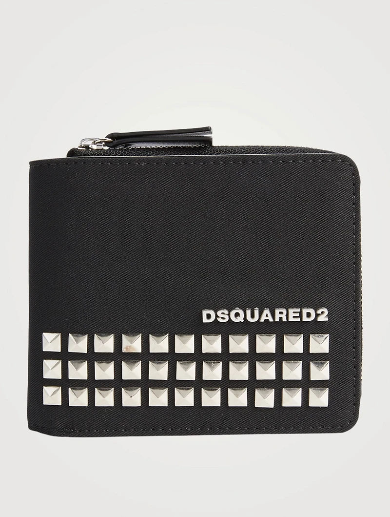 Studded Nylon Zip Wallet