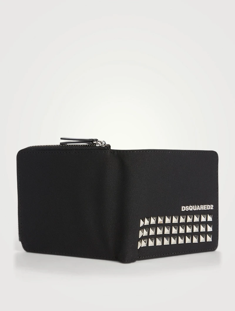 Studded Nylon Zip Wallet