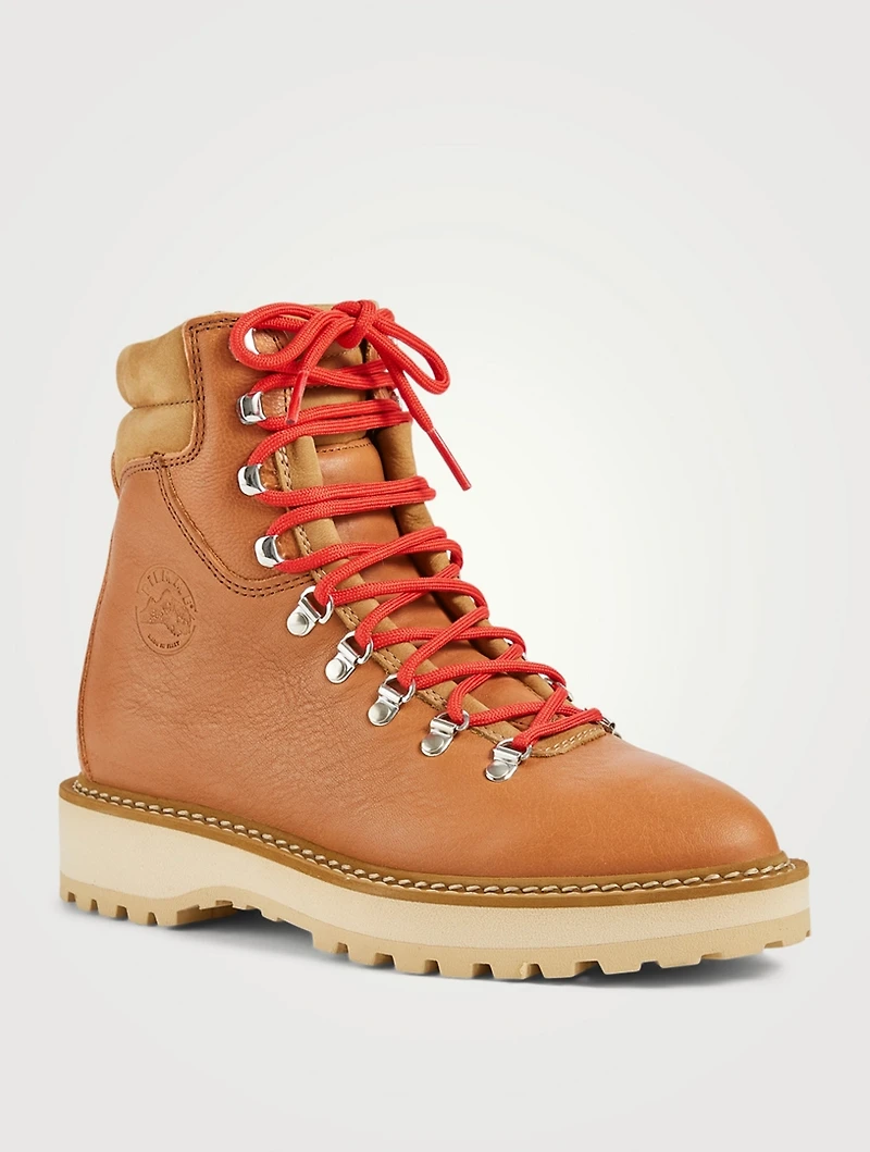 Monfumo Leather Lace-Up Ankle Boots