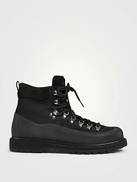 Roccia Vet Fabric And Leather Lace-Up Ankle Boots