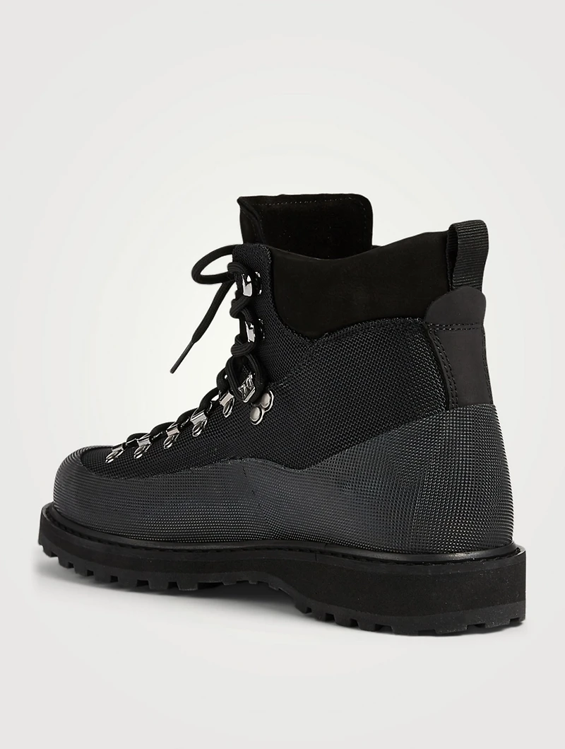 Roccia Vet Fabric And Leather Lace-Up Ankle Boots