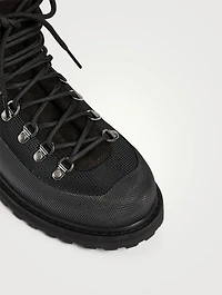 Roccia Vet Fabric And Leather Lace-Up Ankle Boots