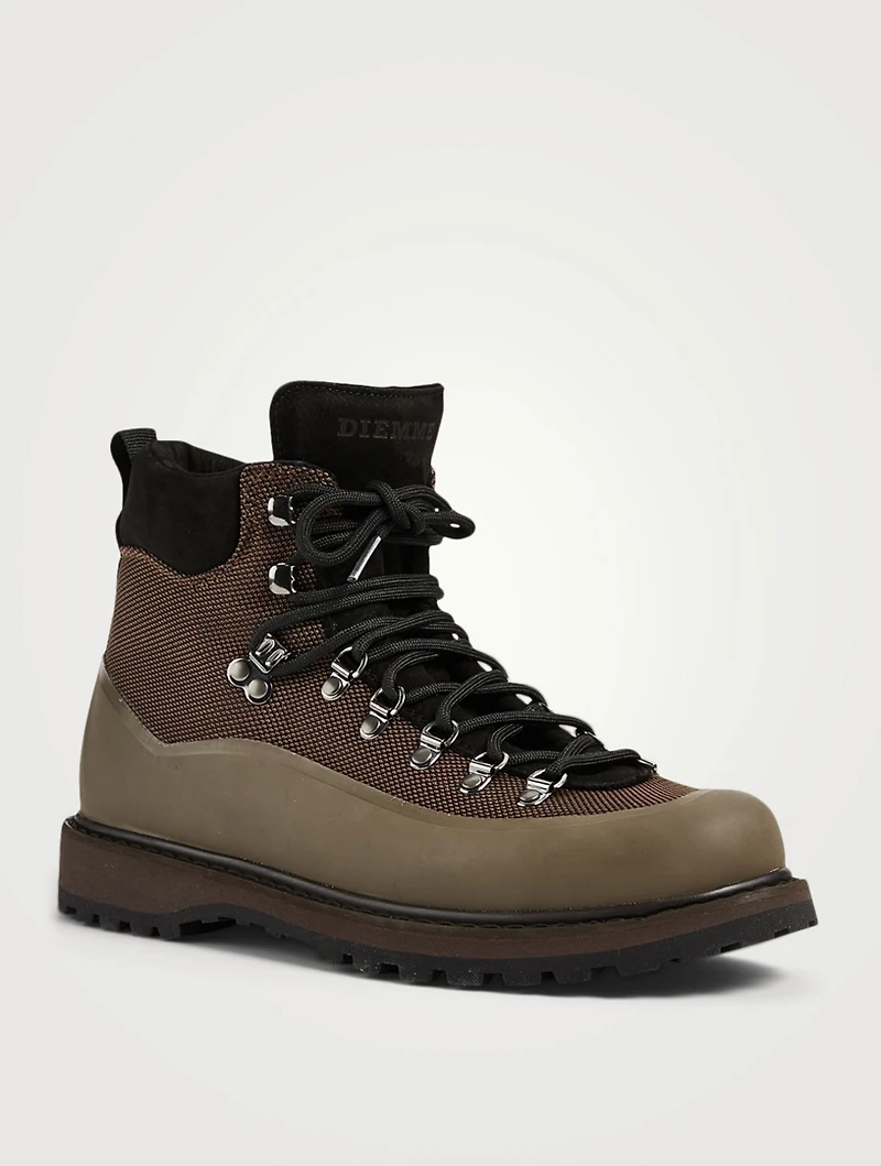 Roccia Vet Fabric And Leather Lace-Up Ankle Boots