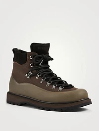 Roccia Vet Fabric And Leather Lace-Up Ankle Boots