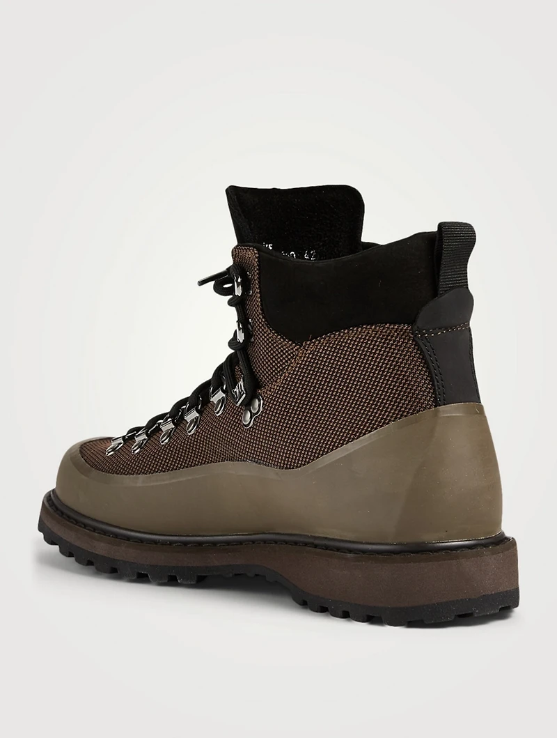 Roccia Vet Fabric And Leather Lace-Up Ankle Boots