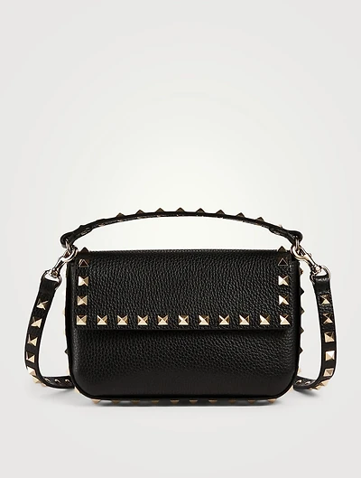 Mini Rockstud Leather Top Handle Bag
