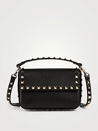 Mini Rockstud Leather Top Handle Bag