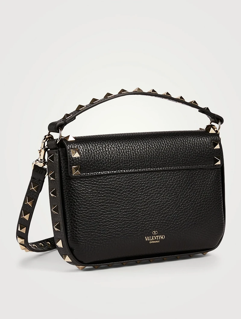 Mini Rockstud Leather Top Handle Bag