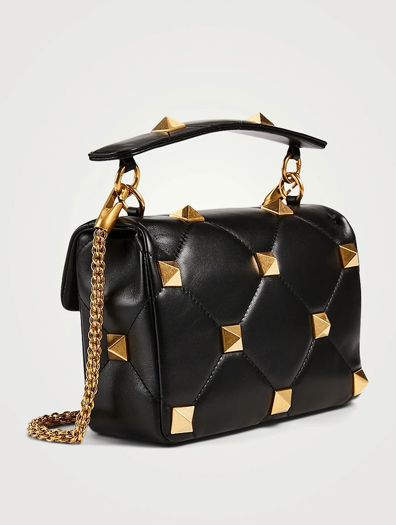 Medium Roman Stud Leather Shoulder Chain Bag