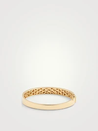 18K Gold Nameplate Bangle Bracelet With Diamonds
