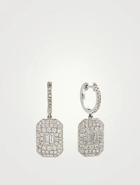 18K White Gold Drop Earrings With Diamonds