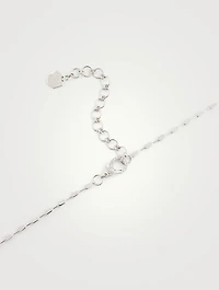 18K White Gold Illusion Y-Drop Necklace With Diamonds