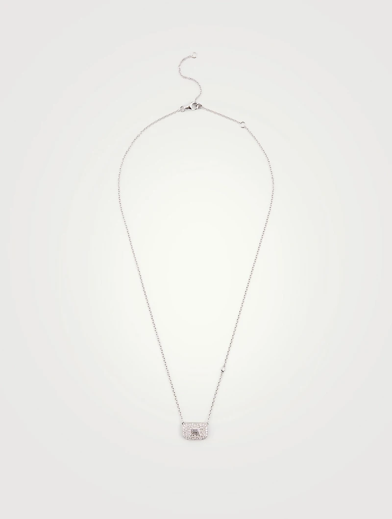 18K White Gold Pendant Necklace With Diamonds