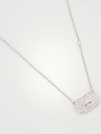18K White Gold Pendant Necklace With Diamonds