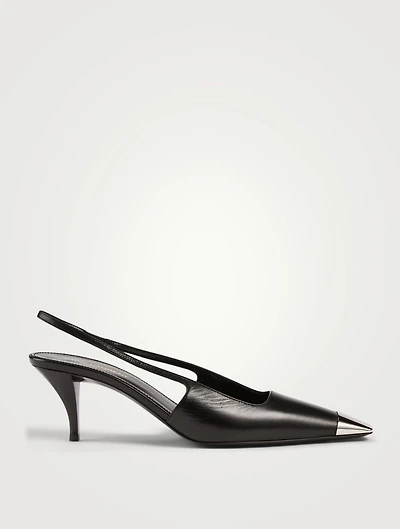 Blade Leather Slingback Pumps