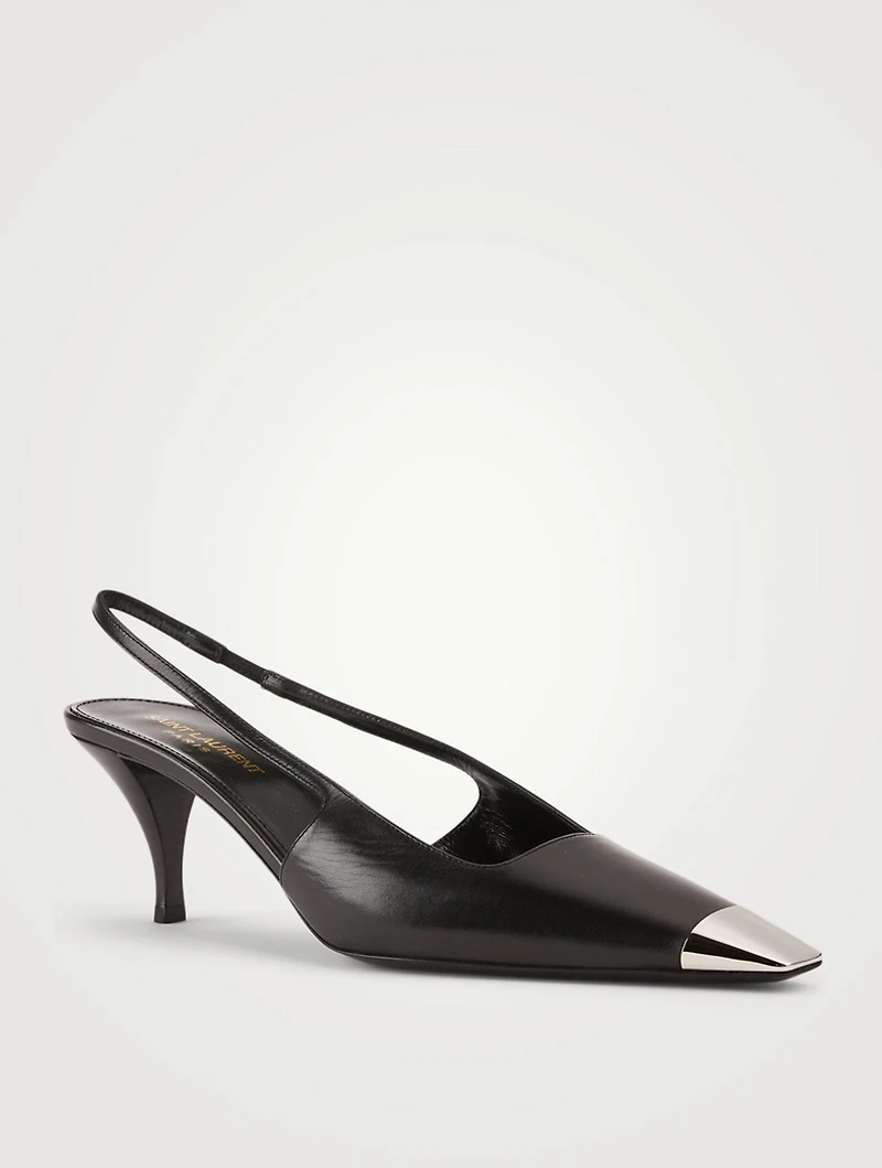 Blade Leather Slingback Pumps