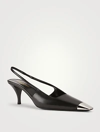 Blade Leather Slingback Pumps