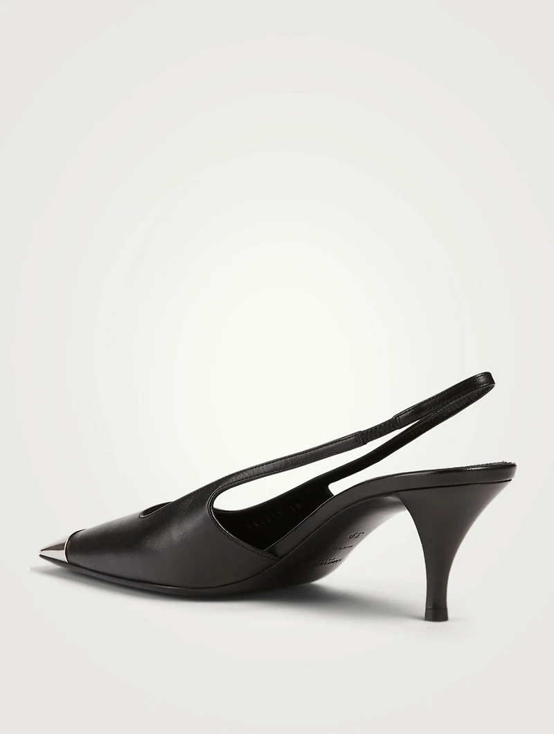 Blade Leather Slingback Pumps