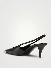 Blade Leather Slingback Pumps