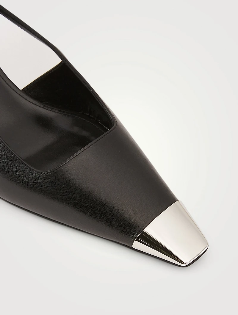Blade Leather Slingback Pumps