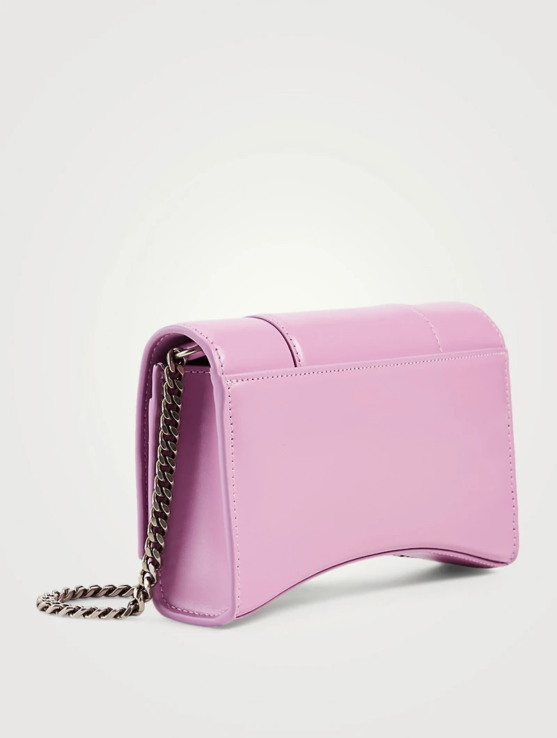 Hourglass Leather Chain Wallet Bag