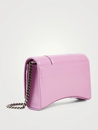 Hourglass Leather Chain Wallet Bag