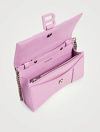 Hourglass Leather Chain Wallet Bag